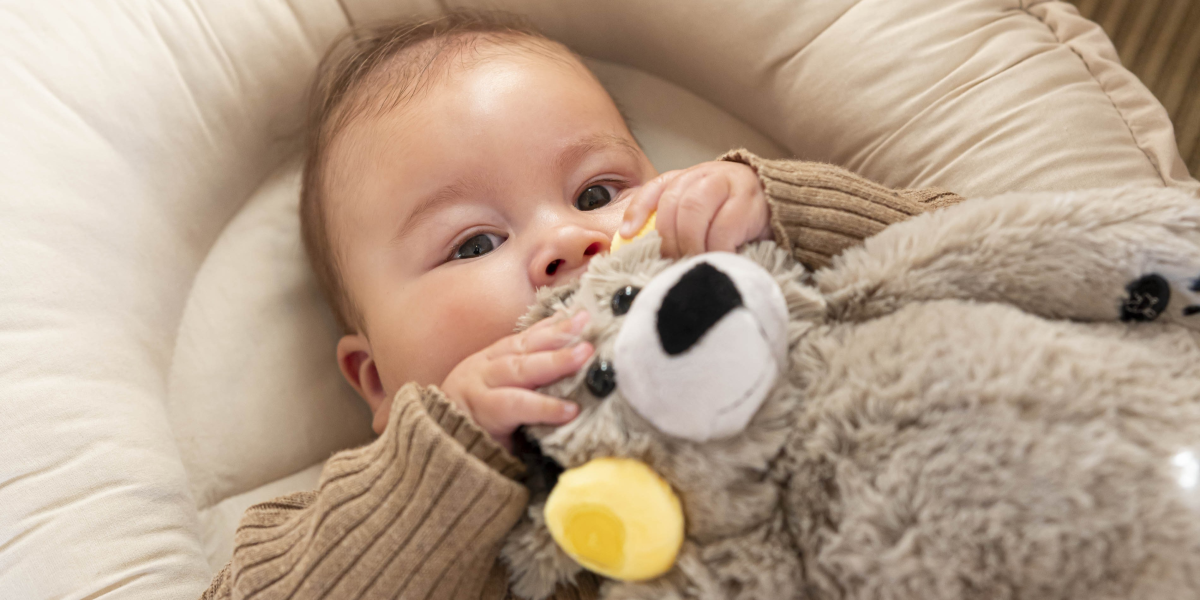 Baby met knuffel